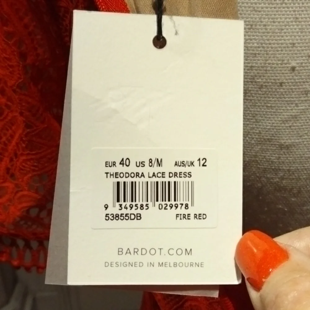 Theodora Lace Dress in Fire Red - Picture 15 of 16